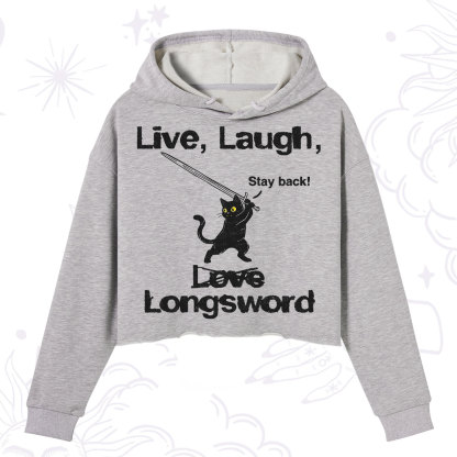 Purplehecate Live Laugh Love Longsword Crop Hoodie
