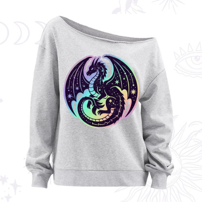 Purplehecate Cosmic Dragon Off The Shoulder Sweatshirt