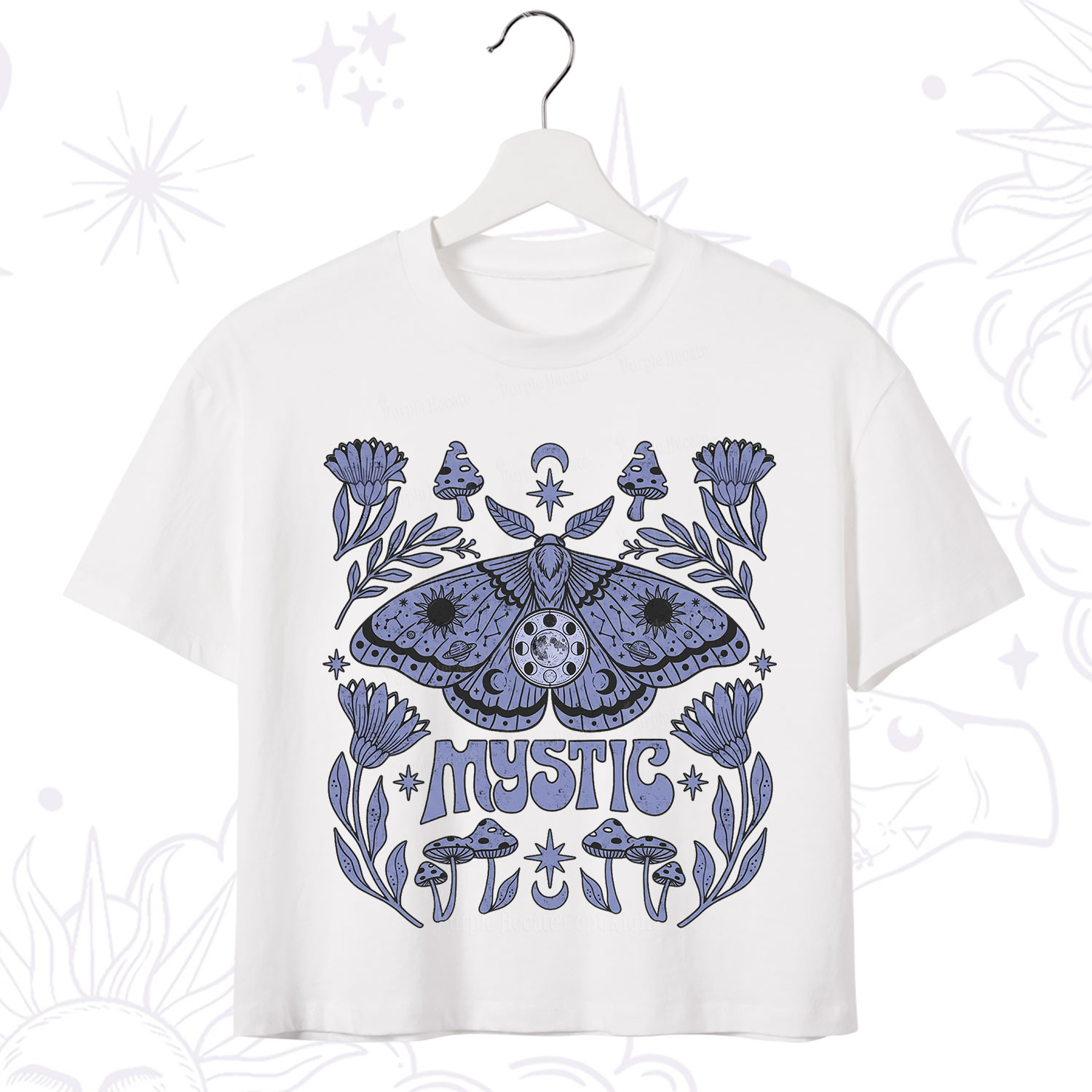 Purplehecate Mystic Luna Moth Crop T-Shirt