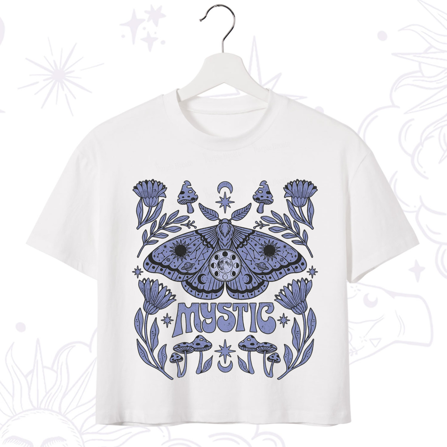 Purplehecate Mystic Luna Moth Crop T-Shirt