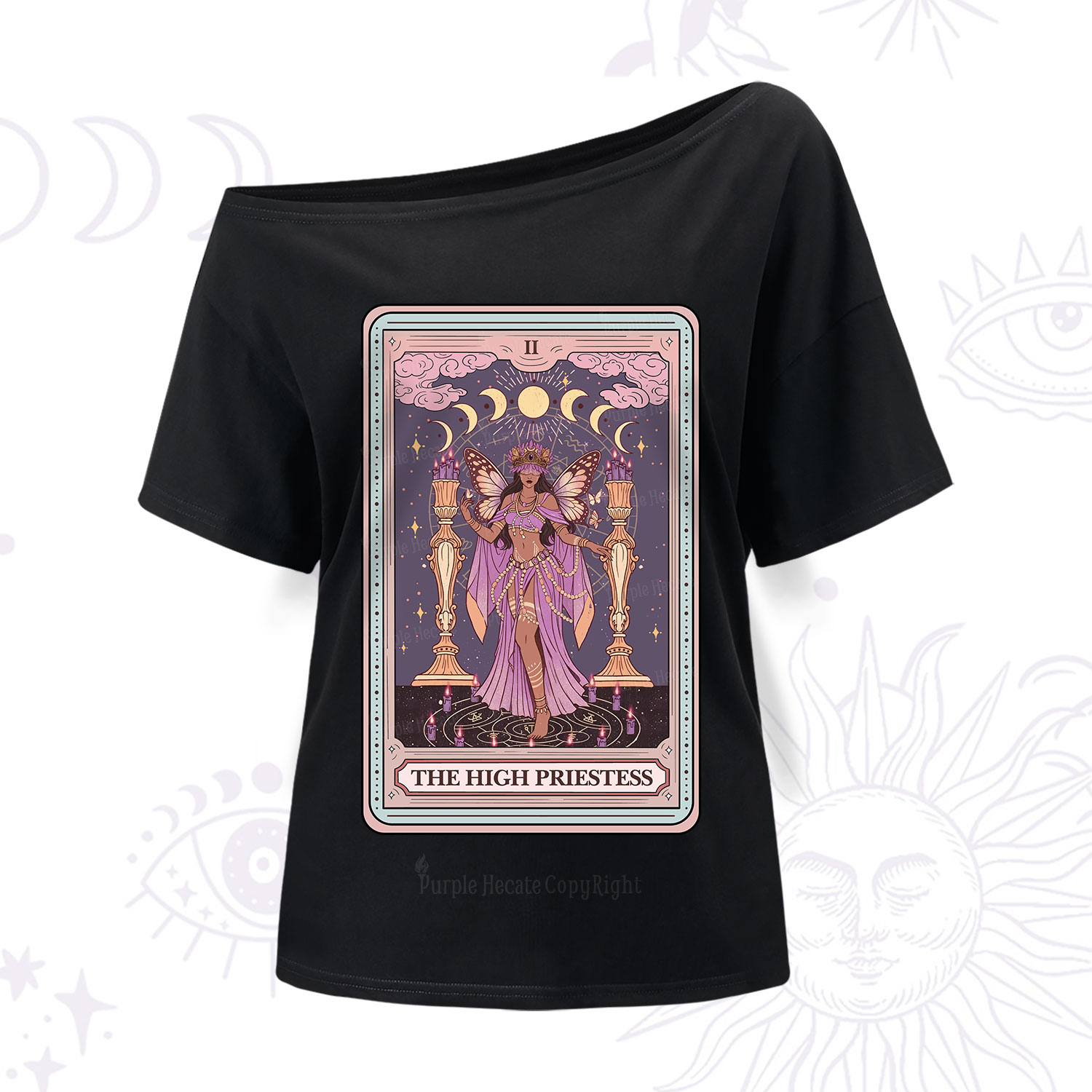 Purplehecate The Mystic High Priestess One Shoulder T-Shirt