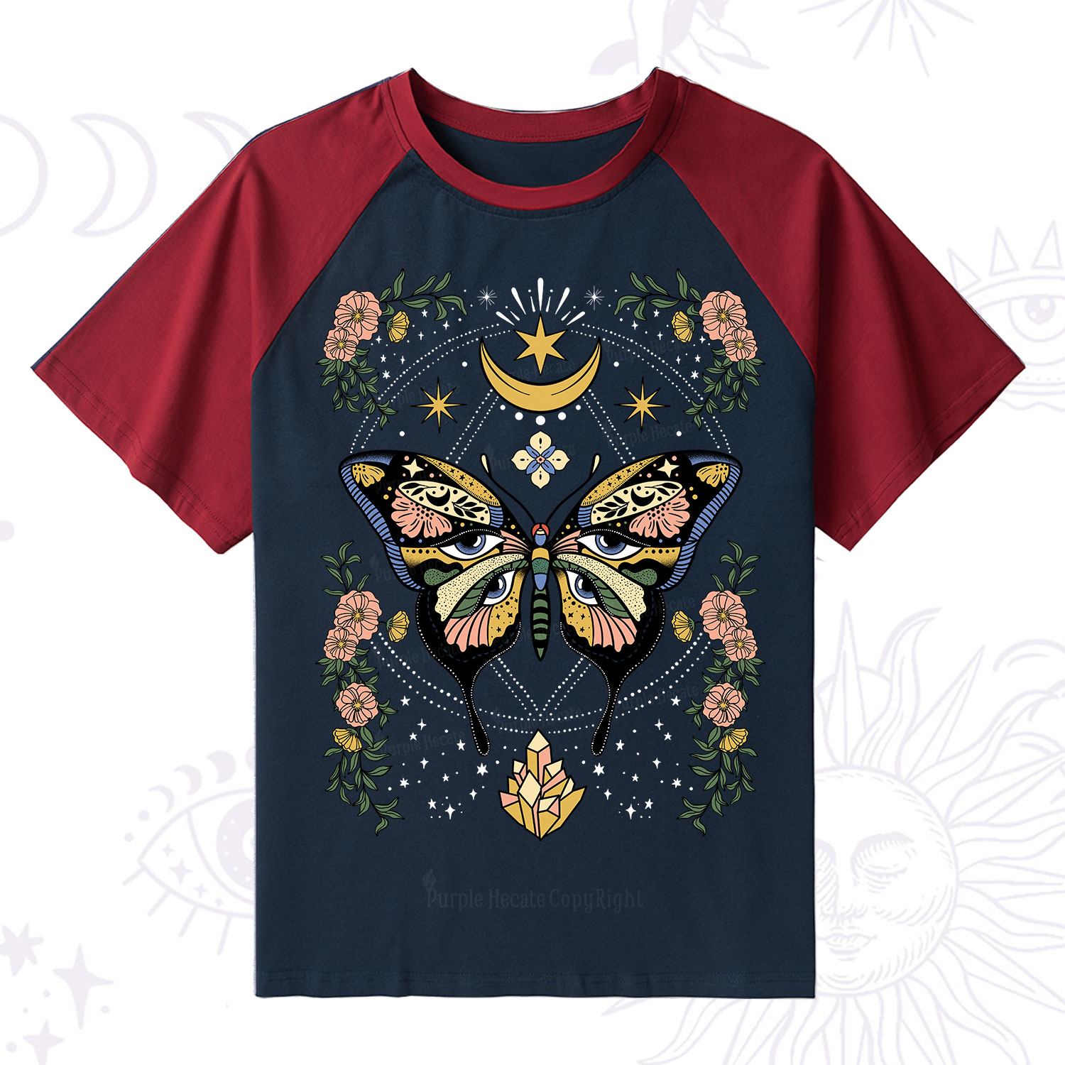 Purplehecate I Am Opening Raglan Short Sleeve T‑Shirt