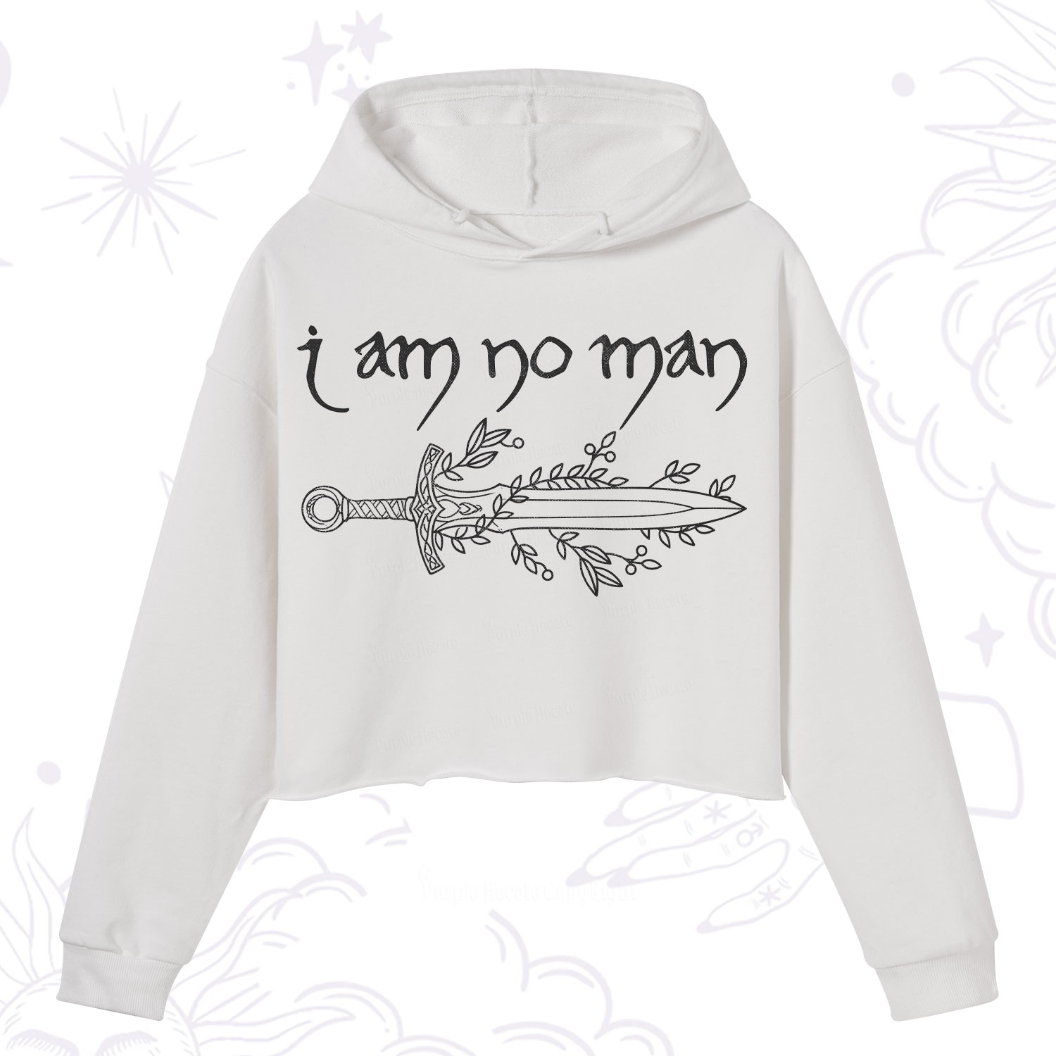 Purplehecate I Am No Man Crop Hoodie