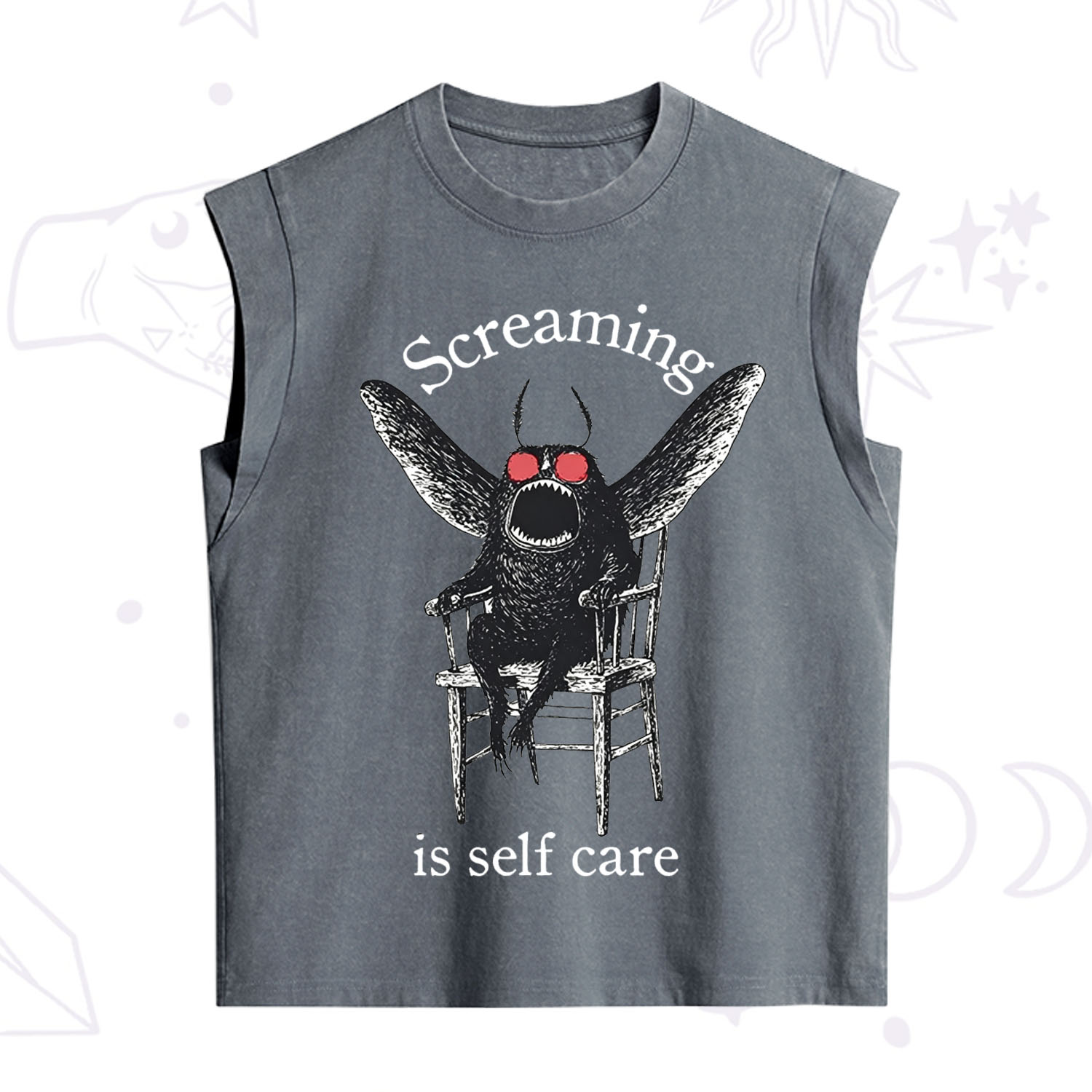 Purplehecate Mothman Screaming Vintage Washed Tank
