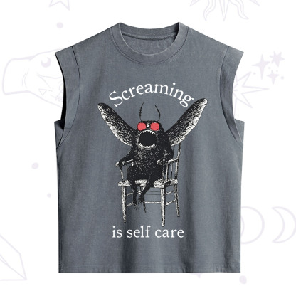 Purplehecate Mothman Screaming Vintage Washed Tank