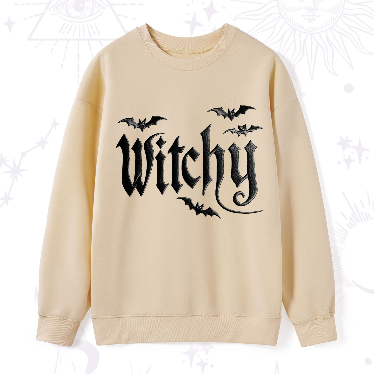 Purplehecate Gothic Bat Embroidered Sweatshirt