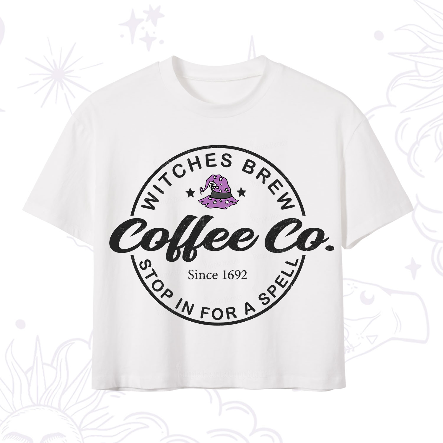 Purplehecate Witches Brew Coffee Co Crop T-Shirt