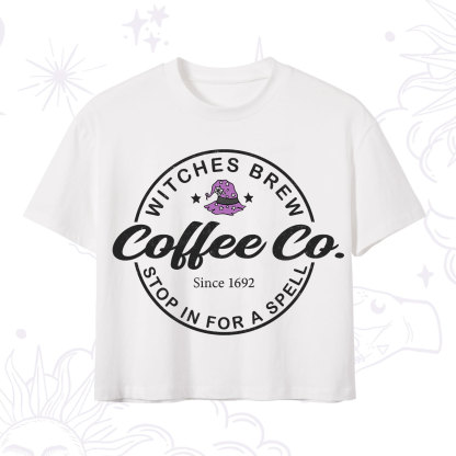 Purplehecate Witches Brew Coffee Co Crop T-Shirt