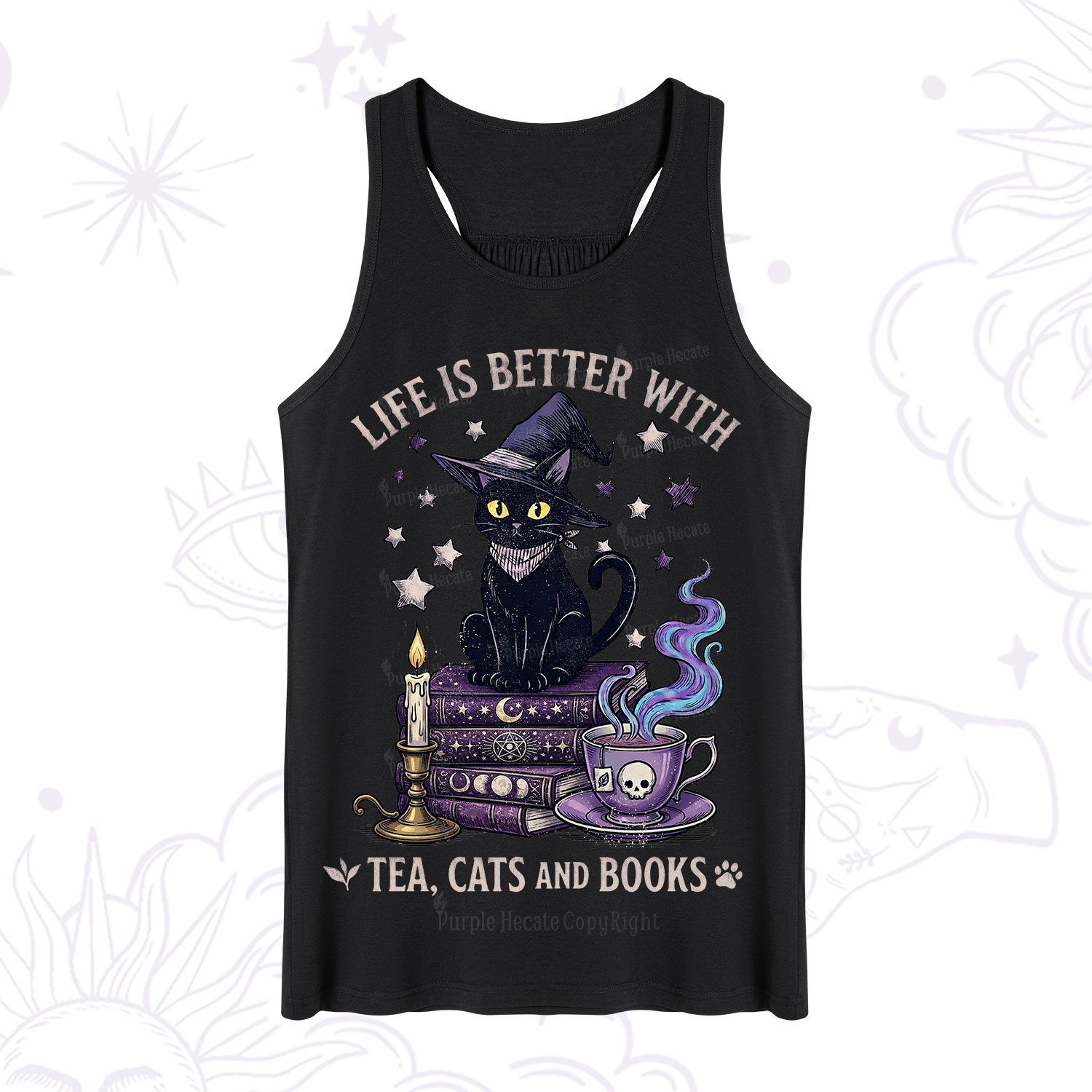 Purplehecate Life Is Better With Cats And Books Tank