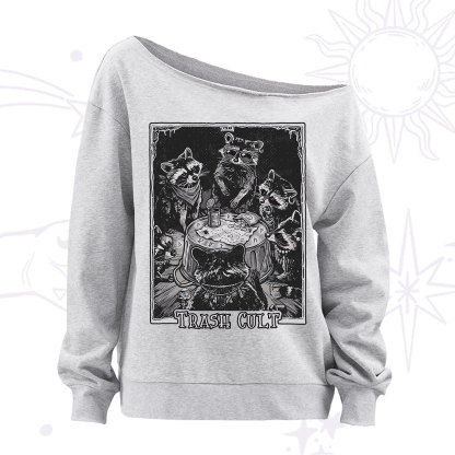 Purplehecate Trash Cult Raccoon Off The Shoulder Sweatshirt
