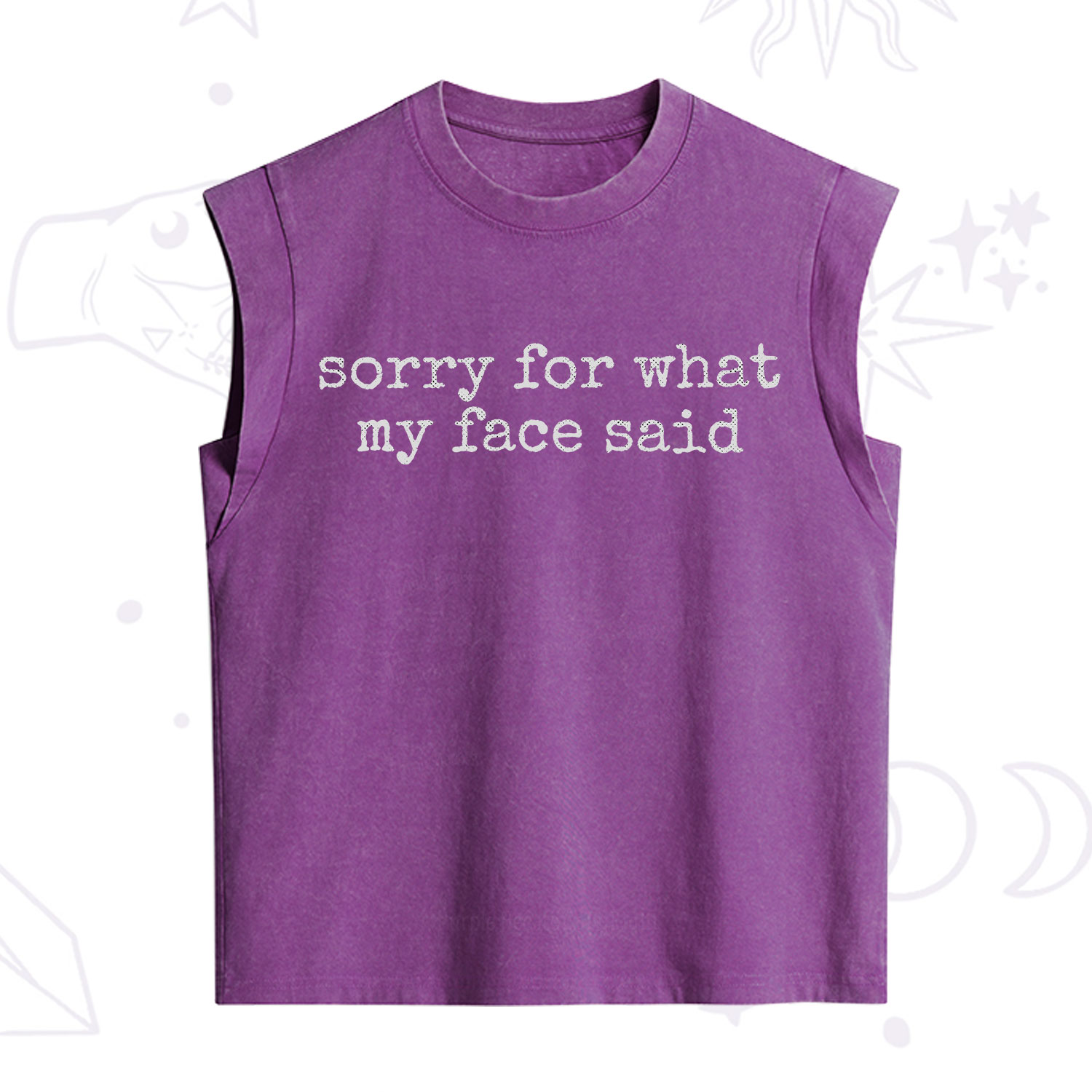 Purplehecate Sorry for What My Face Said Vintage Washed Tank