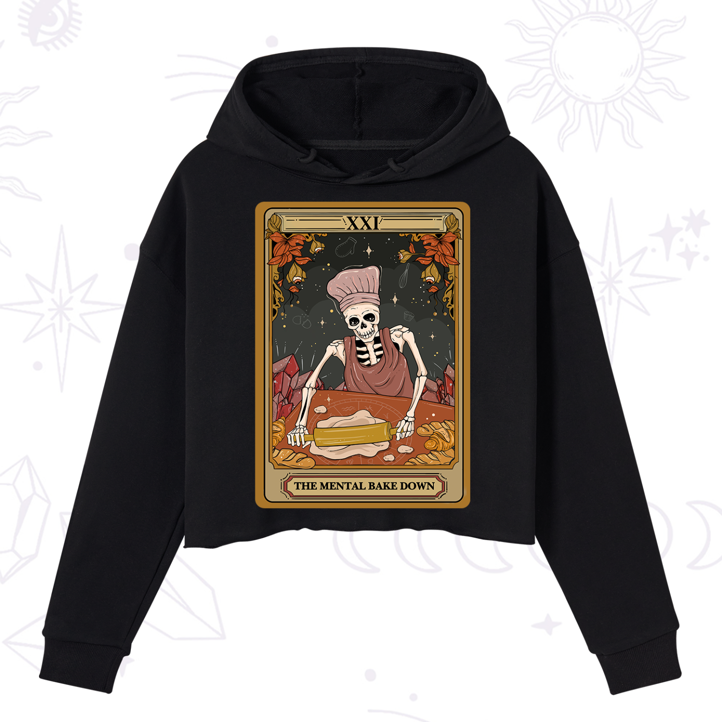 Purplehecate The Mental Bake Down Tarot Crop Hoodie
