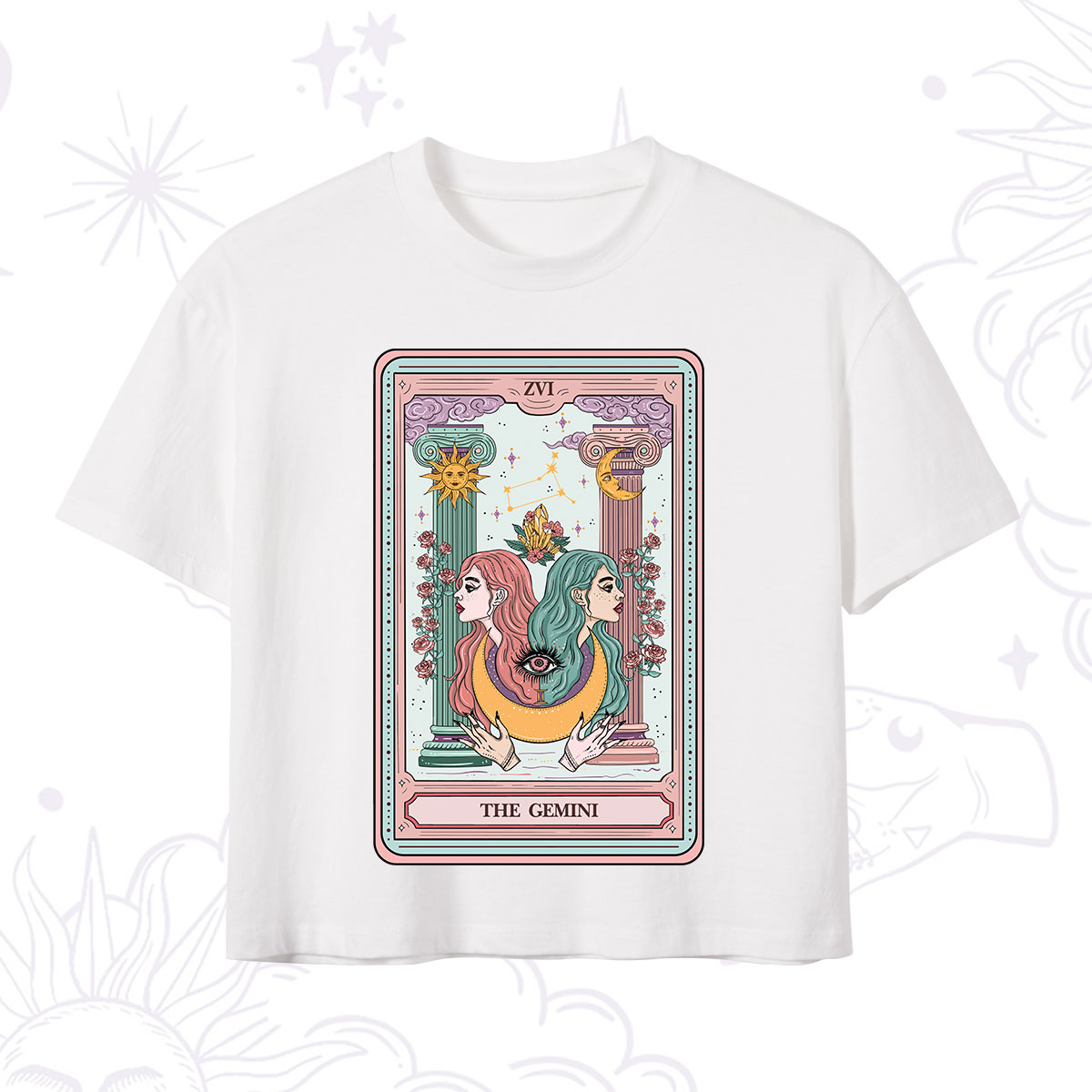 Purplehecate The Gemini Goddess Tarot Crop T-Shirt