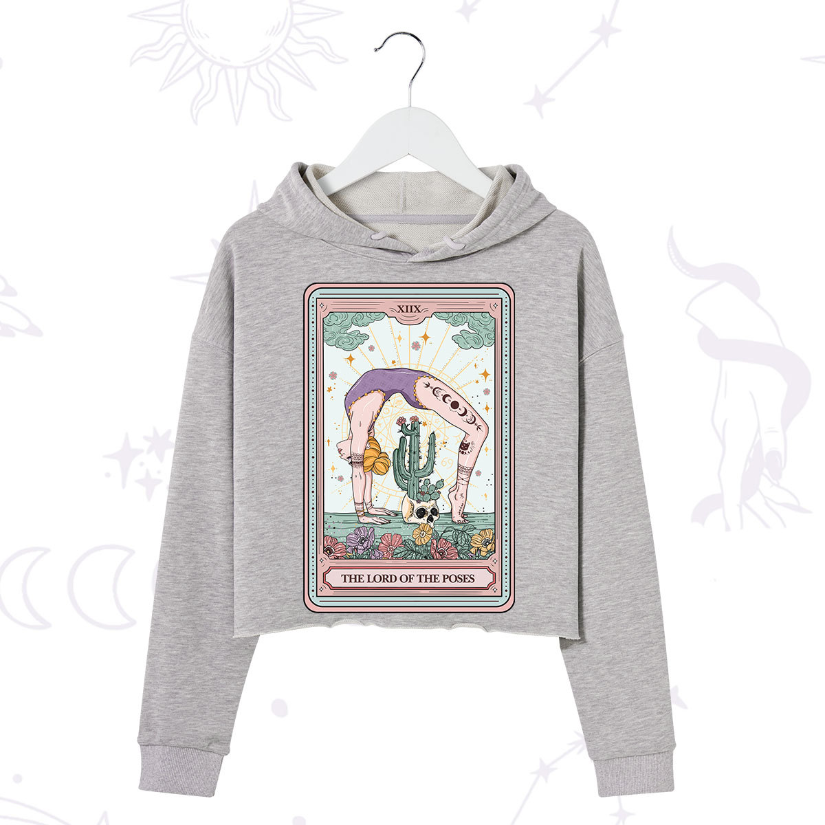 Purplehecate The Lord Of The Poses Tarot Crop Hoodie