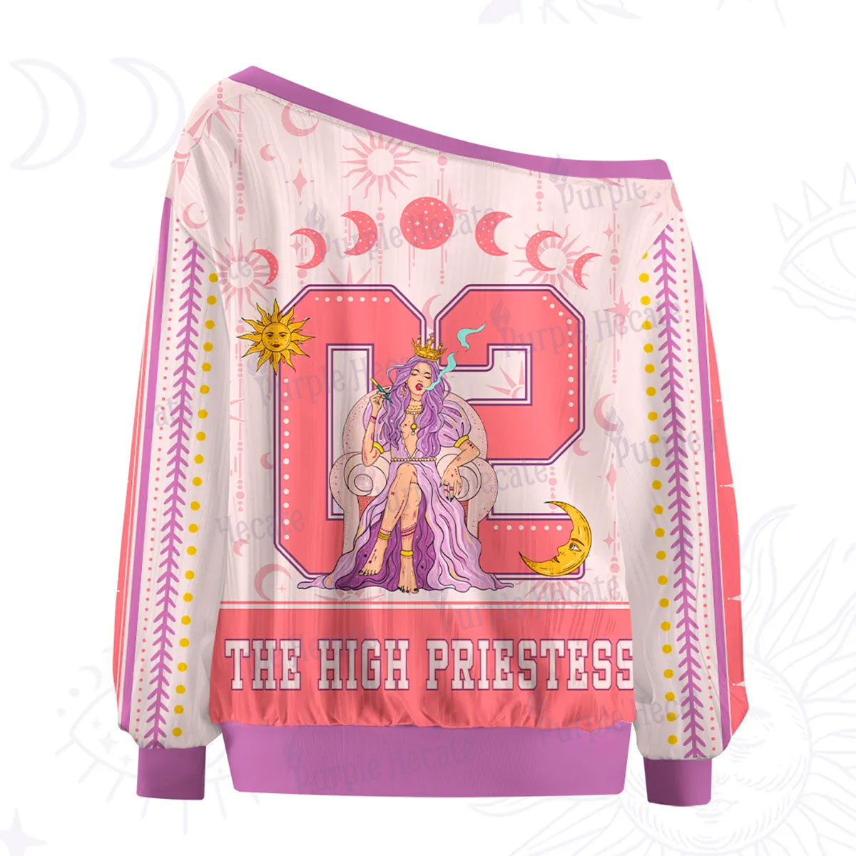 Purplehecate Arcana 02 The High Priestess Off The Shoulder Graphic Jersey