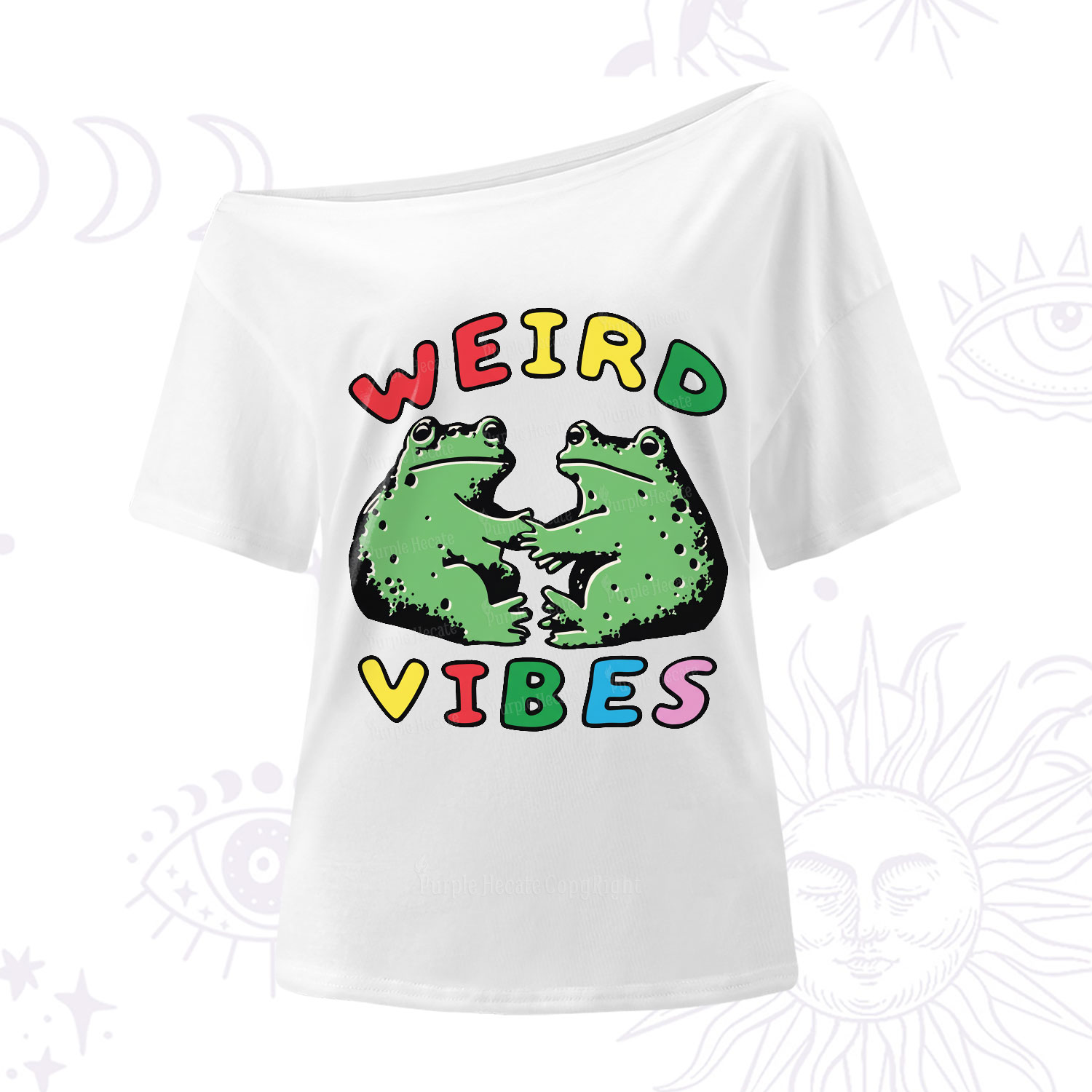 Purplehecate Weird Frog Vibes One Shoulder T-Shirt