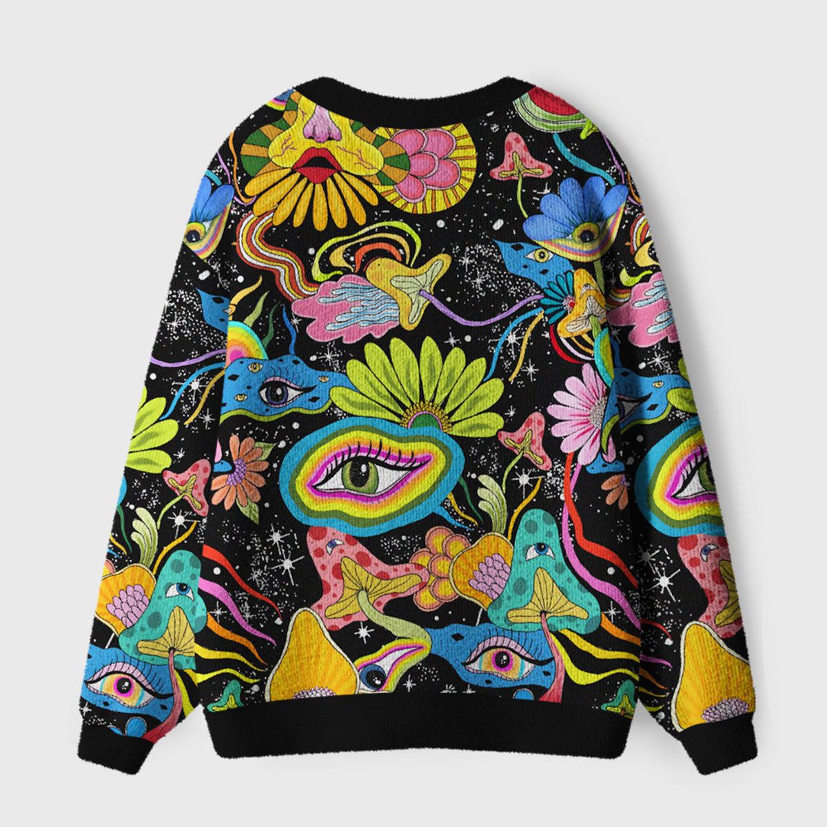 Purplehecate Eye and Mushroom Ugly Cardigan Sweaters