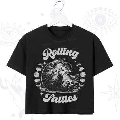 Purplehecate Funny Rolling Fatties Crop T-Shirt