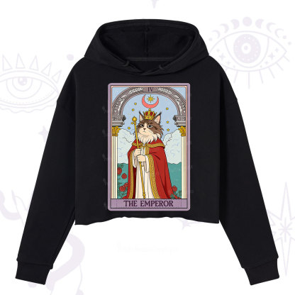 Purplehecate The Emperor Cat Tarot Crop Hoodie