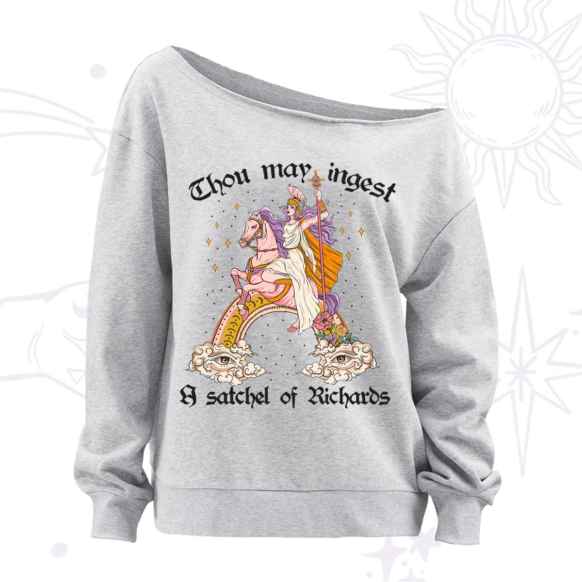 Purplehecate Thou may ingest a satchel of Richards Off The Shoulder Sweatshirt