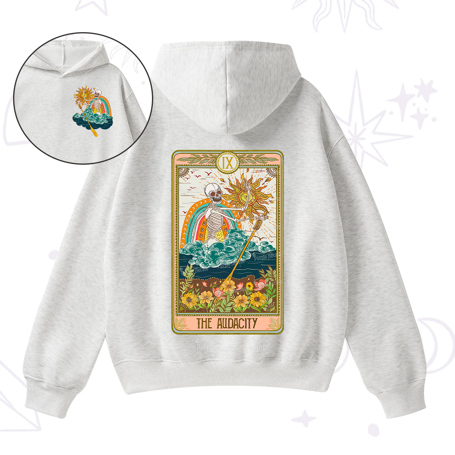 Purplehecate The Audacity Tarot Card Fleece Hoodie Suit