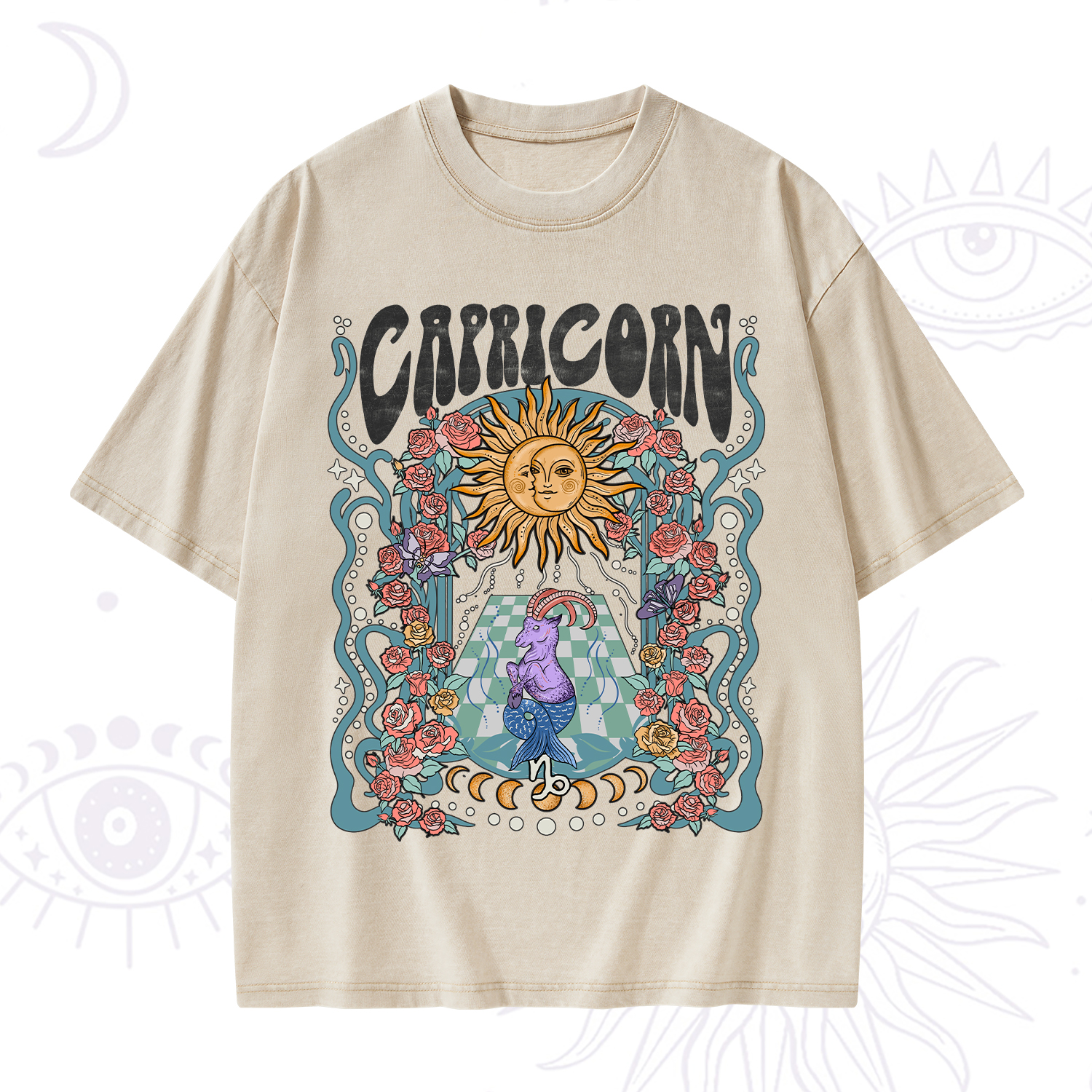 Purplehecate Capricorn Spirit Zodiac Washed T-Shirt