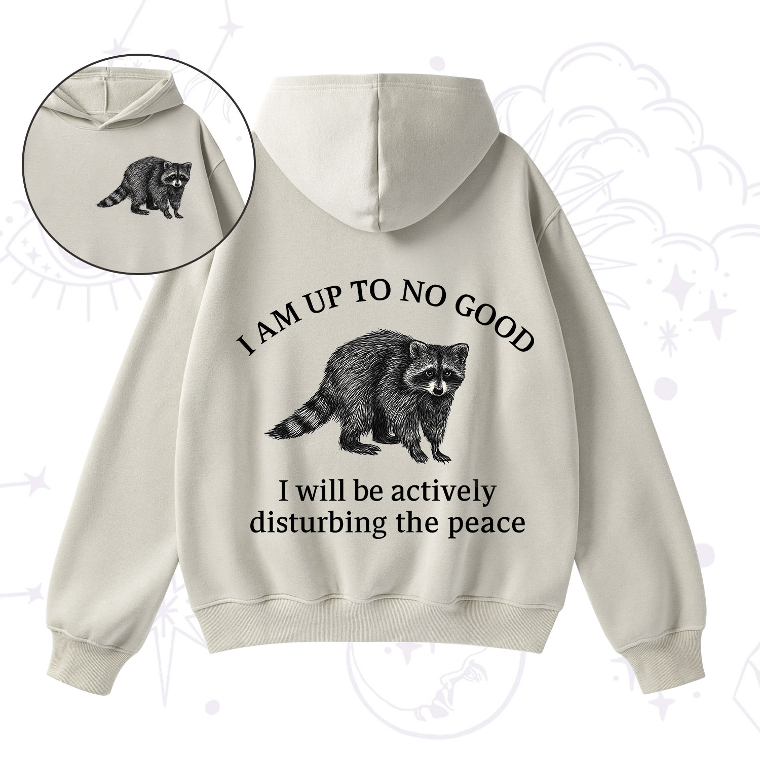 Purplehecate Trash Raccoon Backyard Wildlife Fleece Hoodie Suit