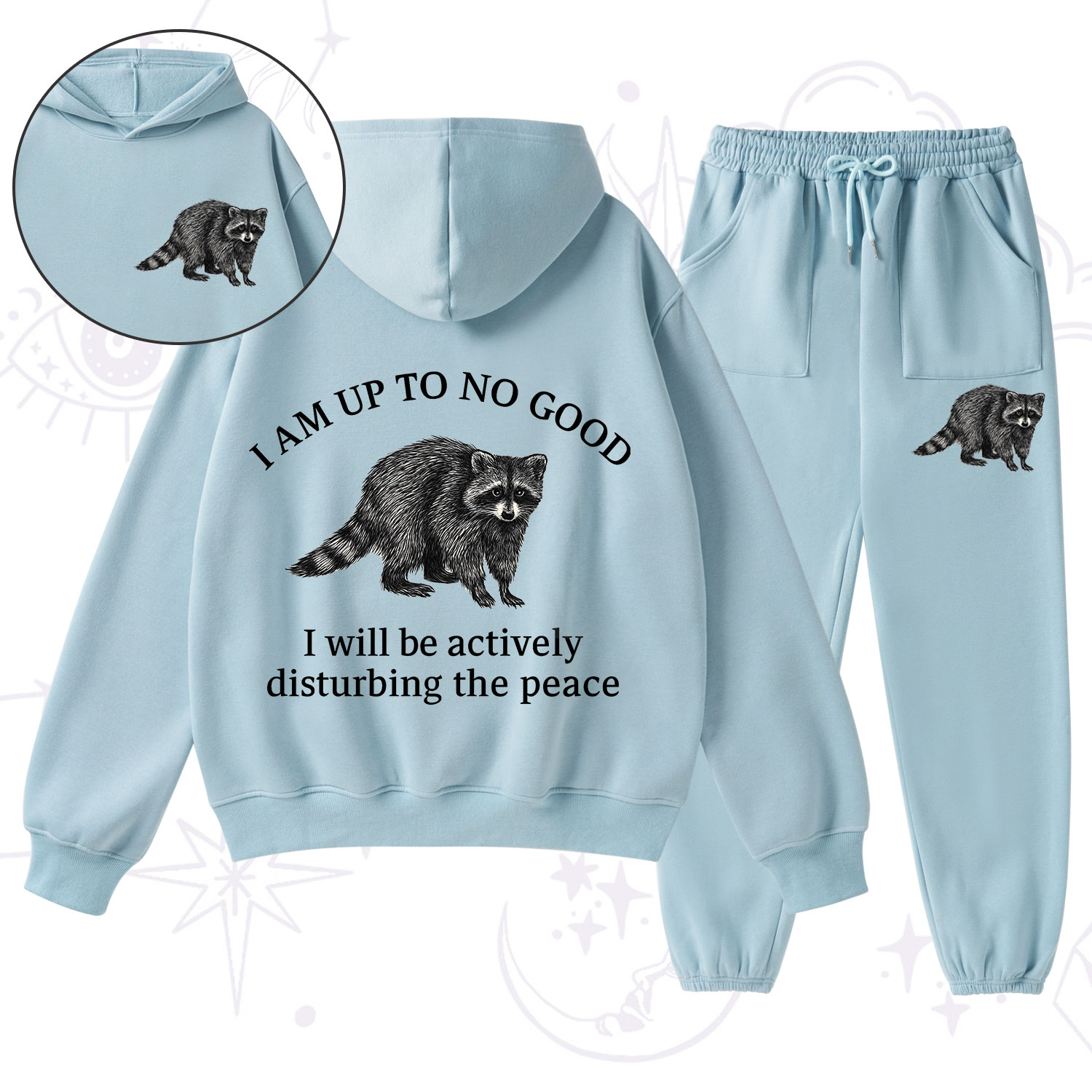 Purplehecate Trash Raccoon Backyard Wildlife Fleece Hoodie Suit