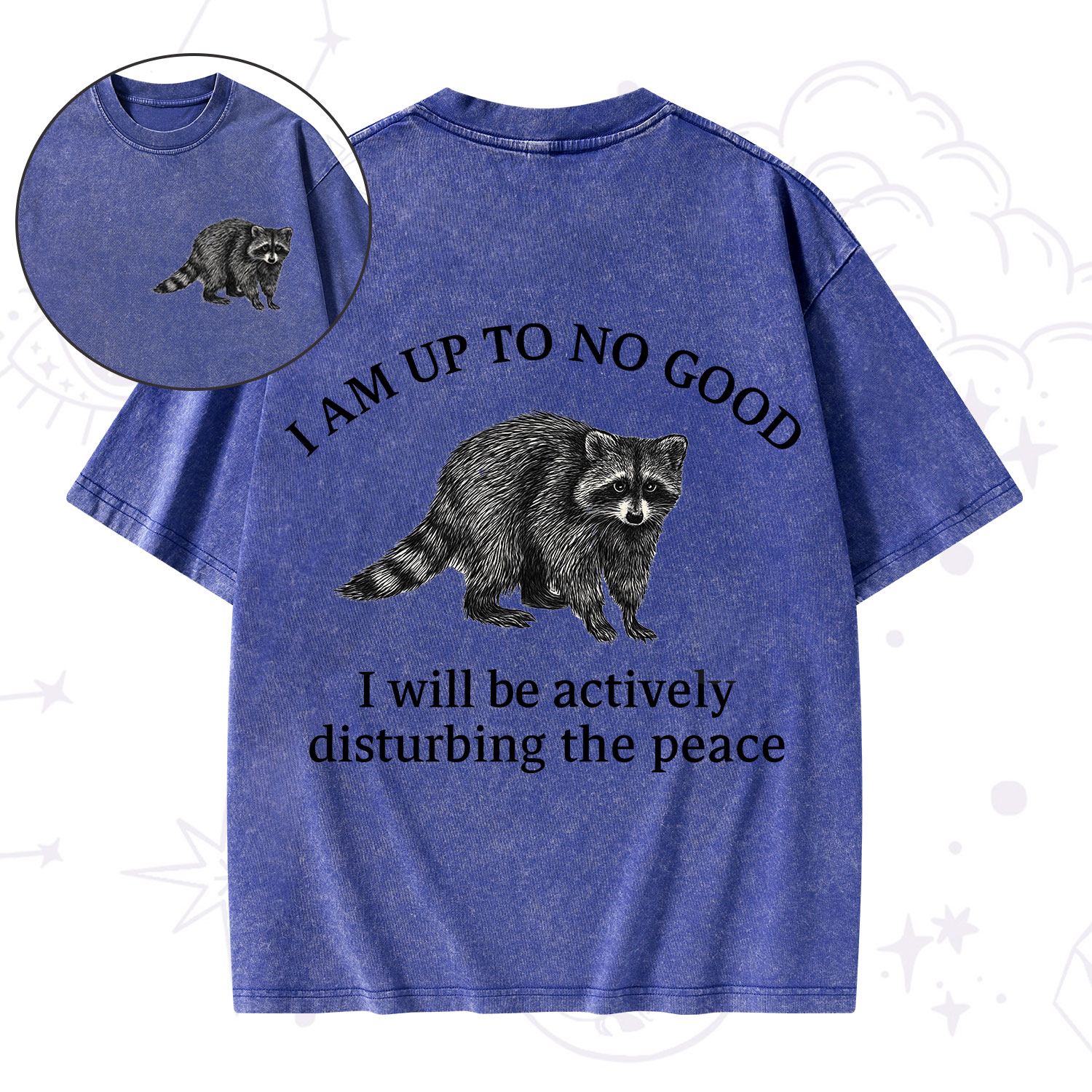 Purplehecate Trash Raccoon Backyard Wildlife Washed T-Shirt