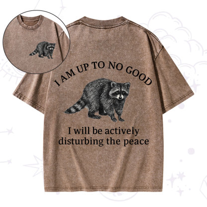 Purplehecate Trash Raccoon Backyard Wildlife Washed T-Shirt