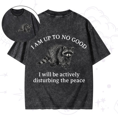 Purplehecate Trash Raccoon Backyard Wildlife Washed T-Shirt