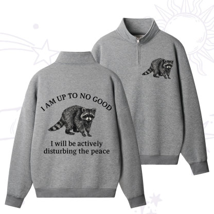 Purplehecate Trash Raccoon Backyard Wildlife Zip Fleece Sweatshirt