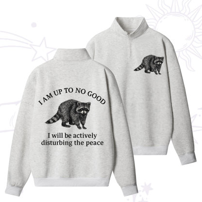 Purplehecate Trash Raccoon Backyard Wildlife Zip Fleece Sweatshirt