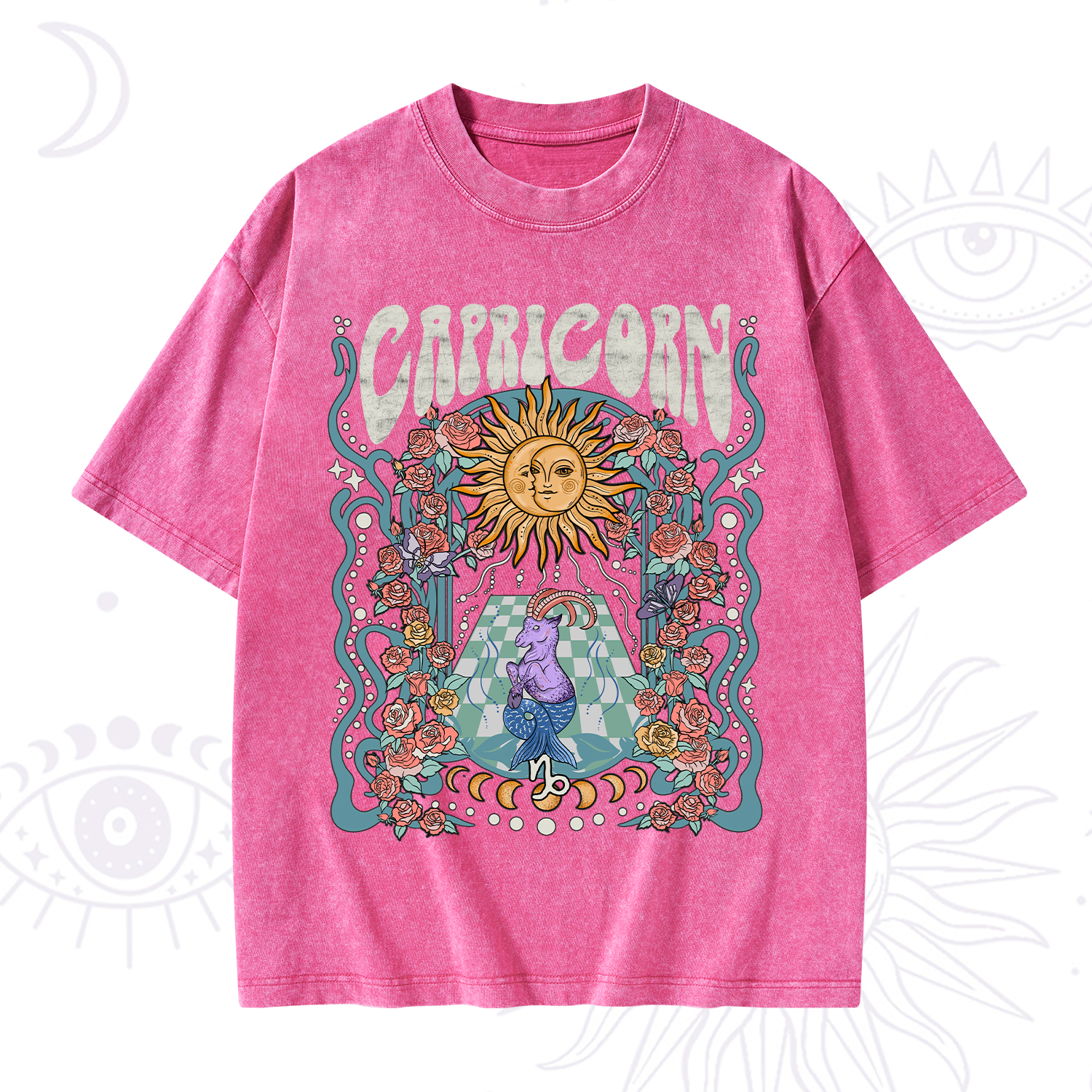 Purplehecate Capricorn Spirit Zodiac Washed T-Shirt