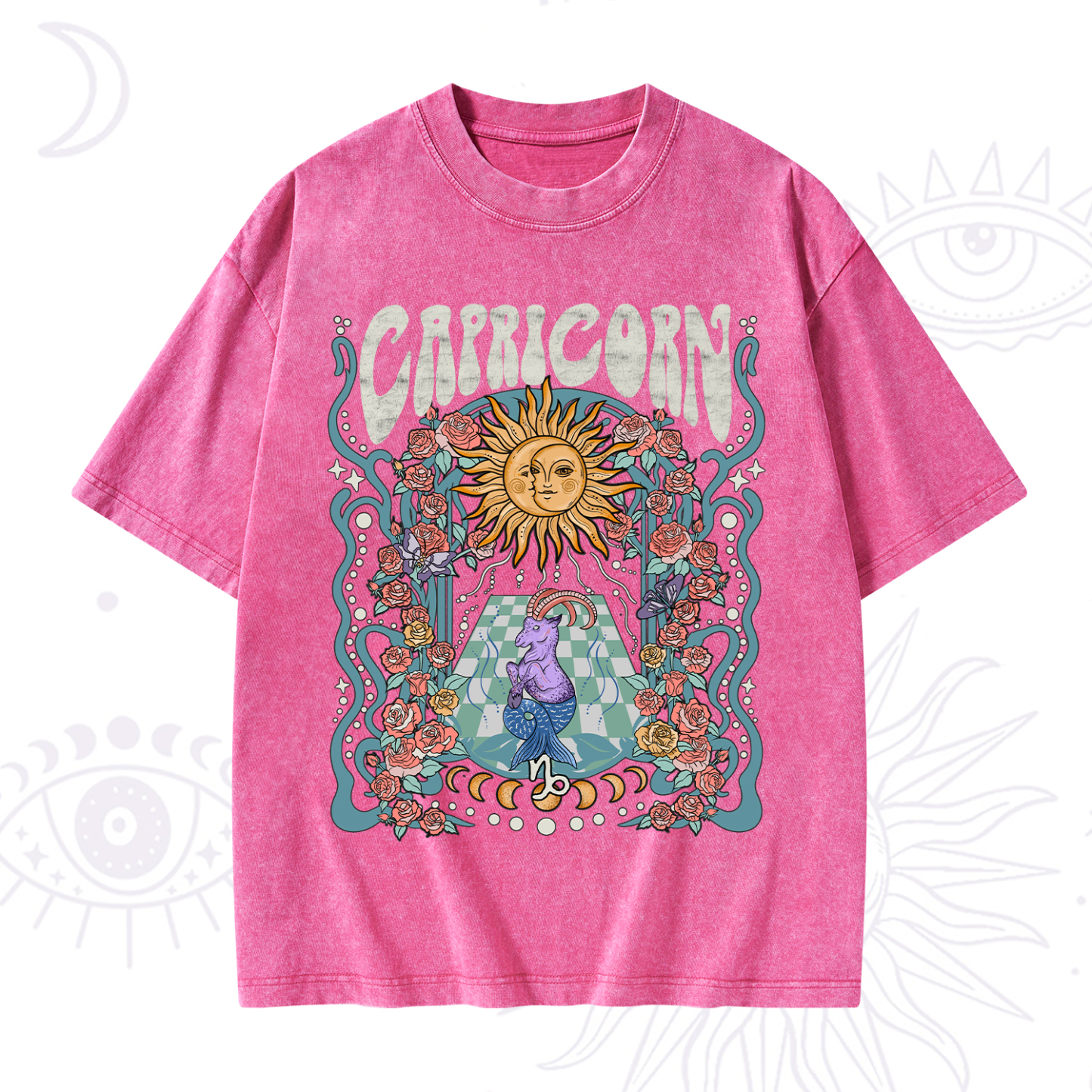 Purplehecate Capricorn Spirit Zodiac Washed T-Shirt