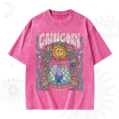 Purplehecate Capricorn Spirit Zodiac Washed T-Shirt