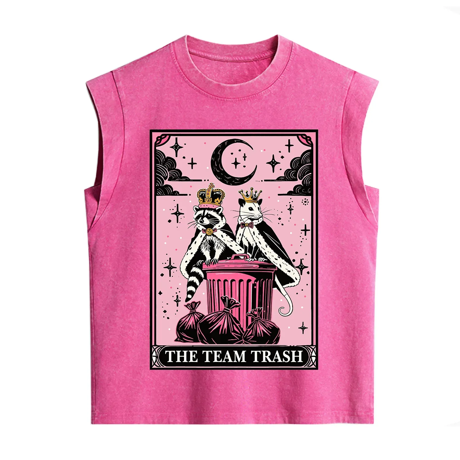 Purplehecate The Trash Kingdom's Tarot Opossum and Raccoon Vintage Washed Tank