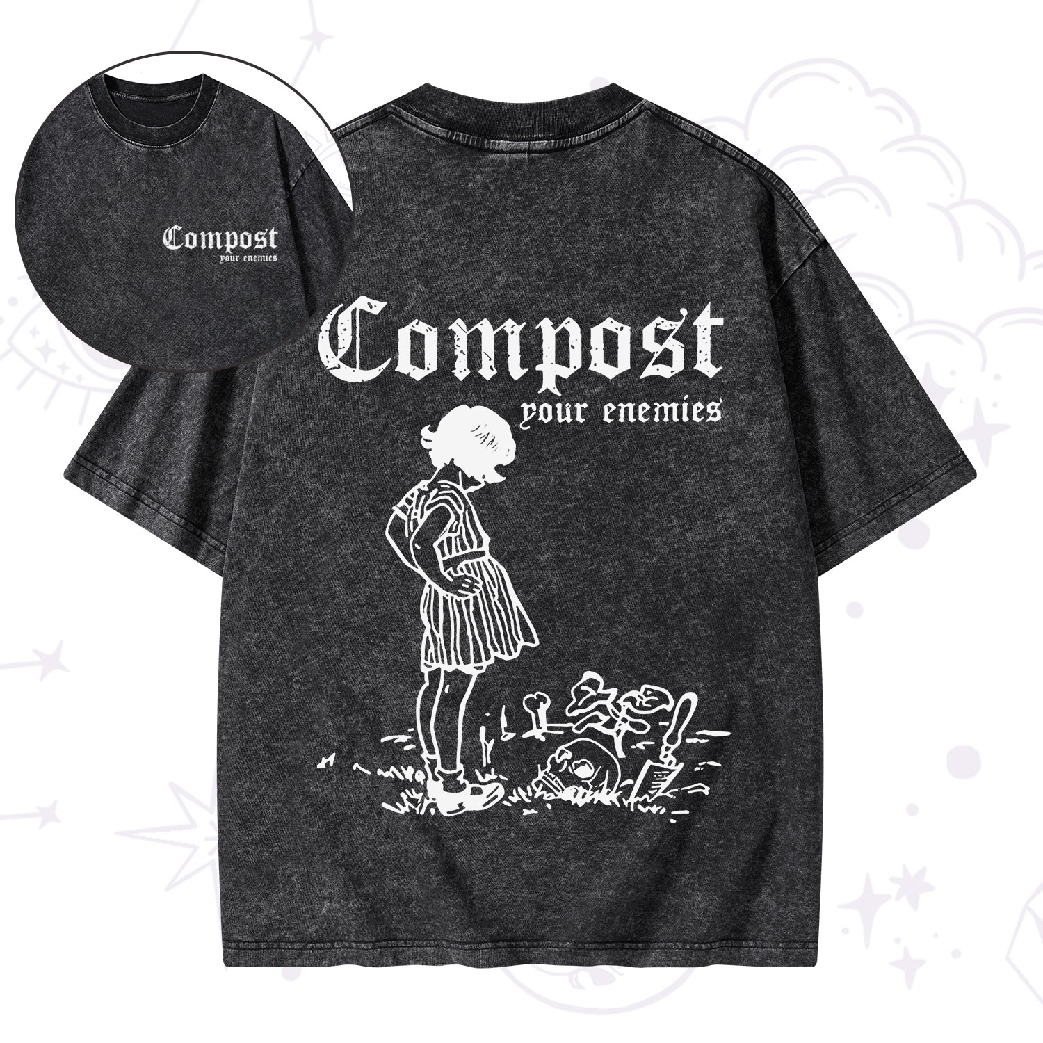 [Copy]Purplehecate Trash Raccoon Backyard Wildlife Washed T-Shirt