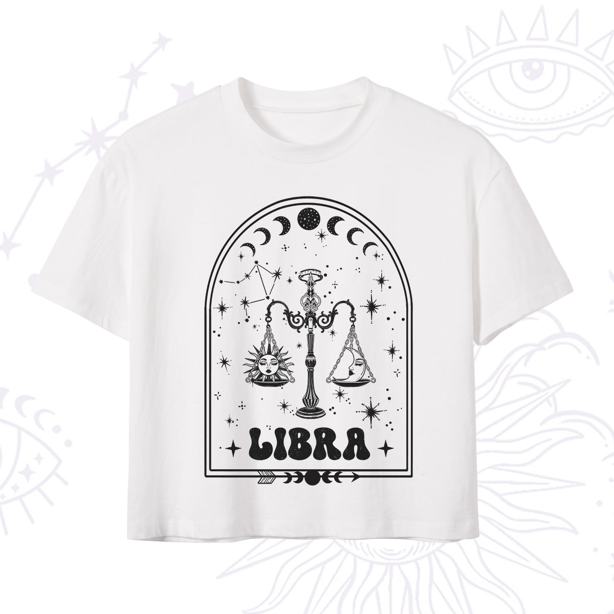 Purplehecate Zodiac Libra Under the Stars Crop T-Shirt