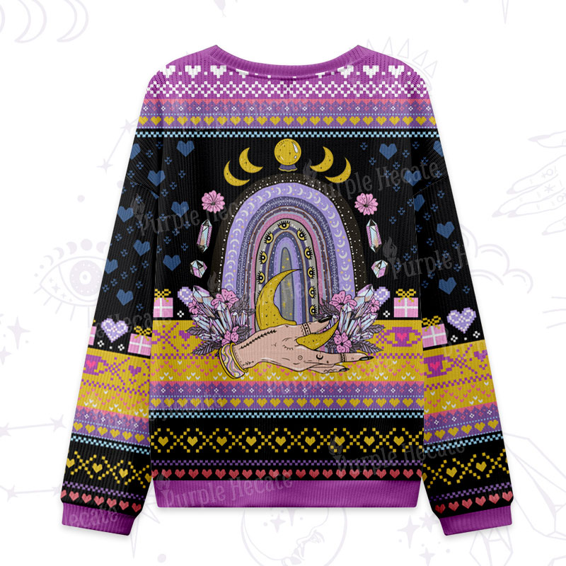 Purplehecate Magic Rainbow Ugly Valentine Sweatshirt