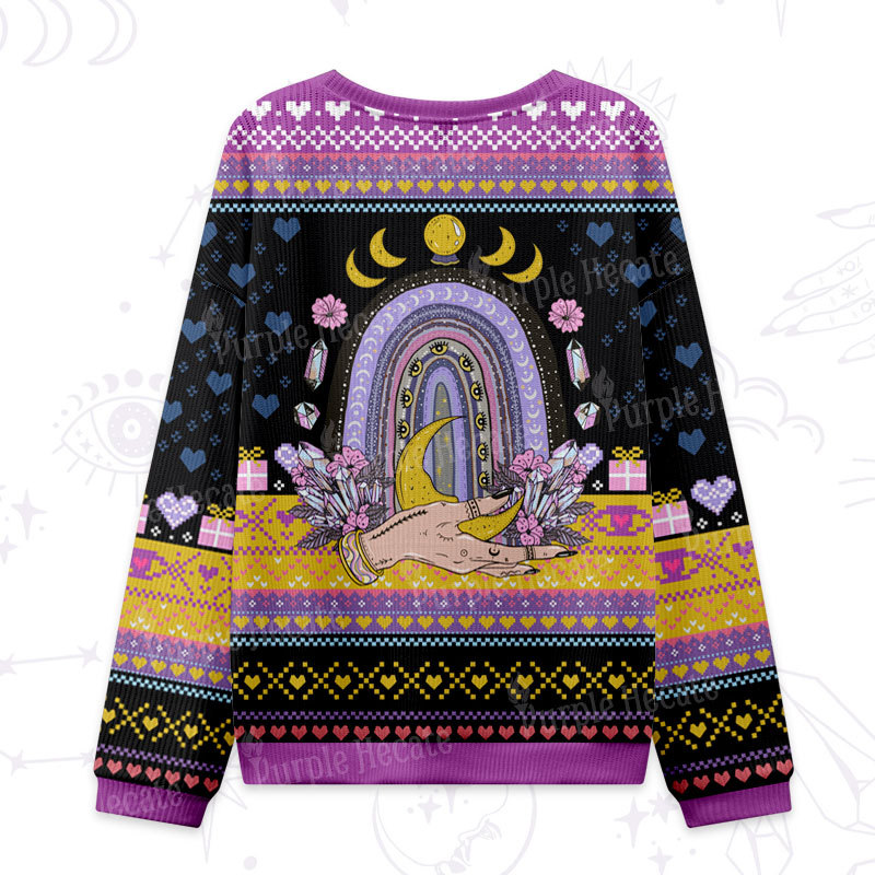 Purplehecate Magic Rainbow Ugly Valentine Sweatshirt
