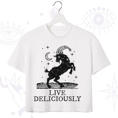 Purplehecate Live Deliciously Crop T-Shirt