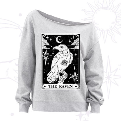Purplehecate The Raven Tarot Off The Shoulder Sweatshirt