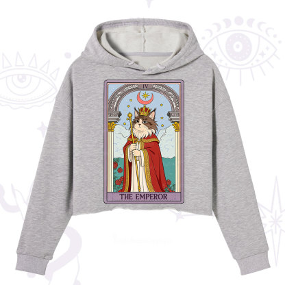 Purplehecate The Emperor Cat Tarot Crop Hoodie
