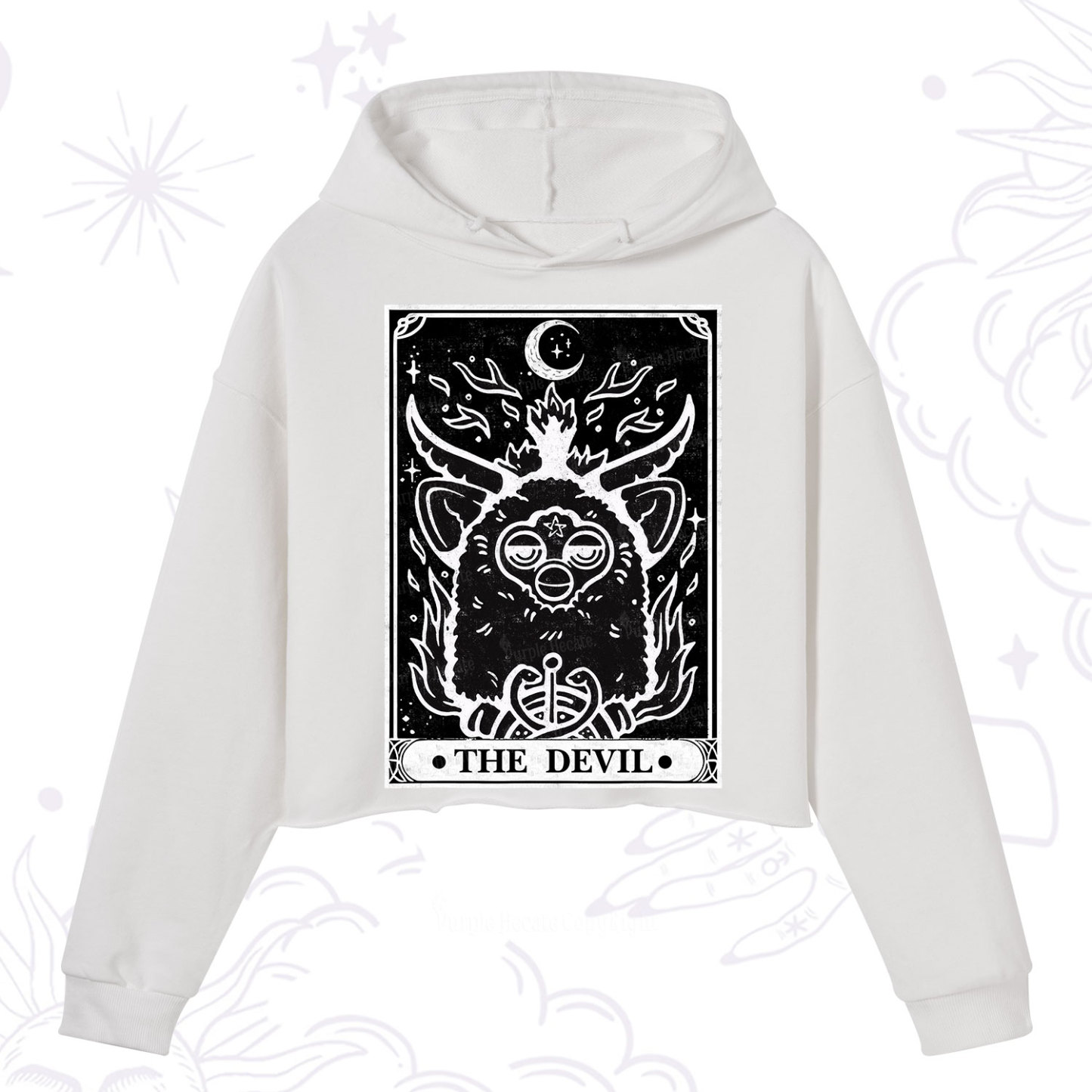 Purplehecate The Devil Tarot Crop Hoodie