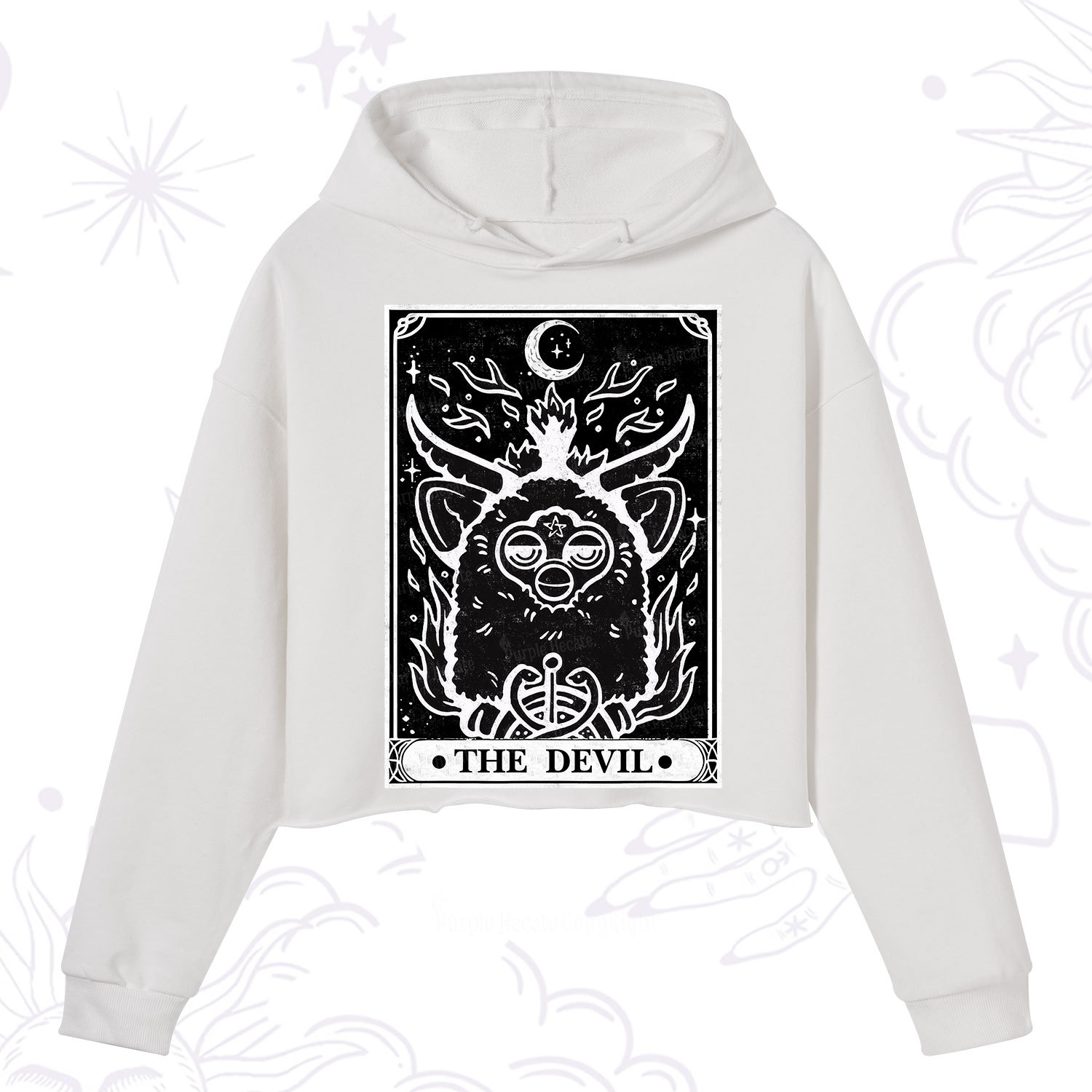 Purplehecate The Devil Tarot Crop Hoodie