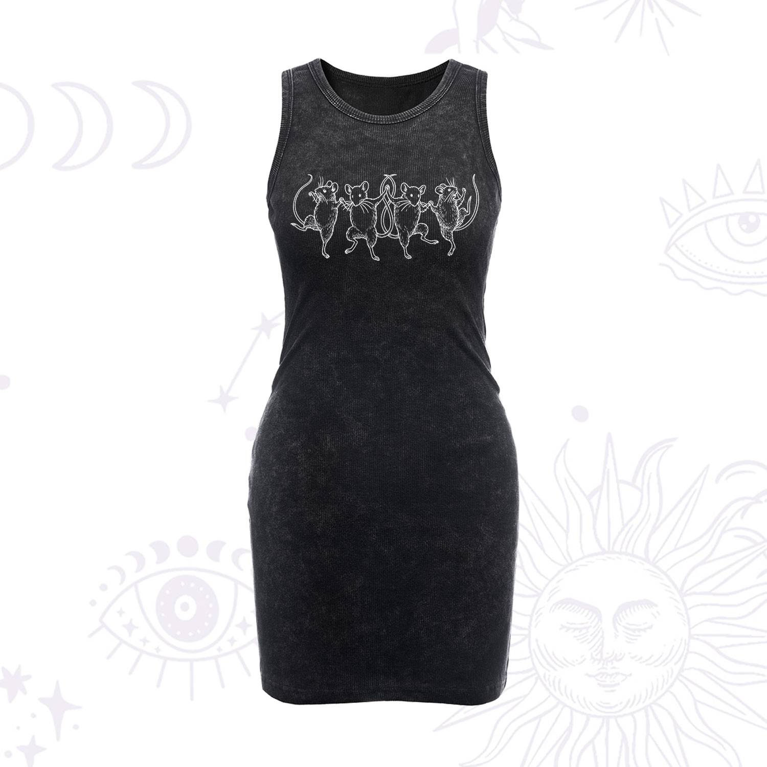 Purplehecate Dancing Rats Vintage Bodycon Tank Dress