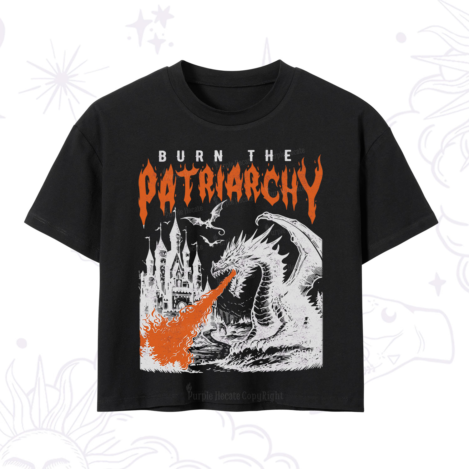 Purplehecate Burn the Patriarchy Dragon Crop T-Shirt