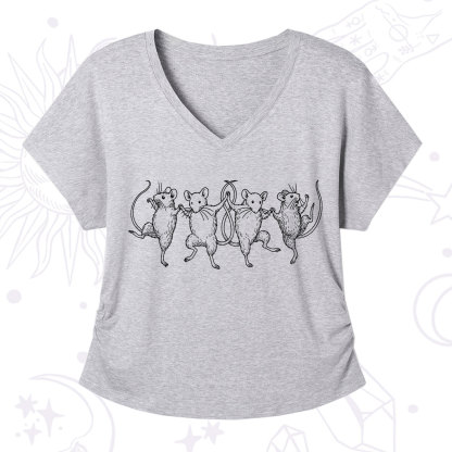 Purplehecate Dancing Rats V-Neck T-Shirt