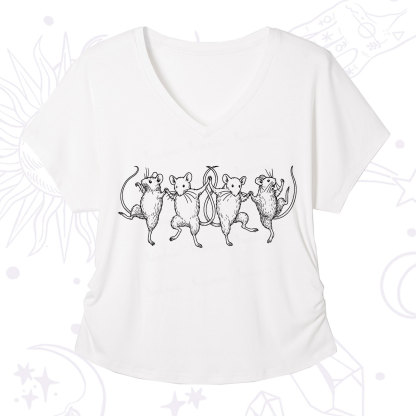 Purplehecate Dancing Rats V-Neck T-Shirt
